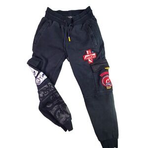 Cookies International Pants Mens Size Small Black Colorful Cargo Pockets Y2K